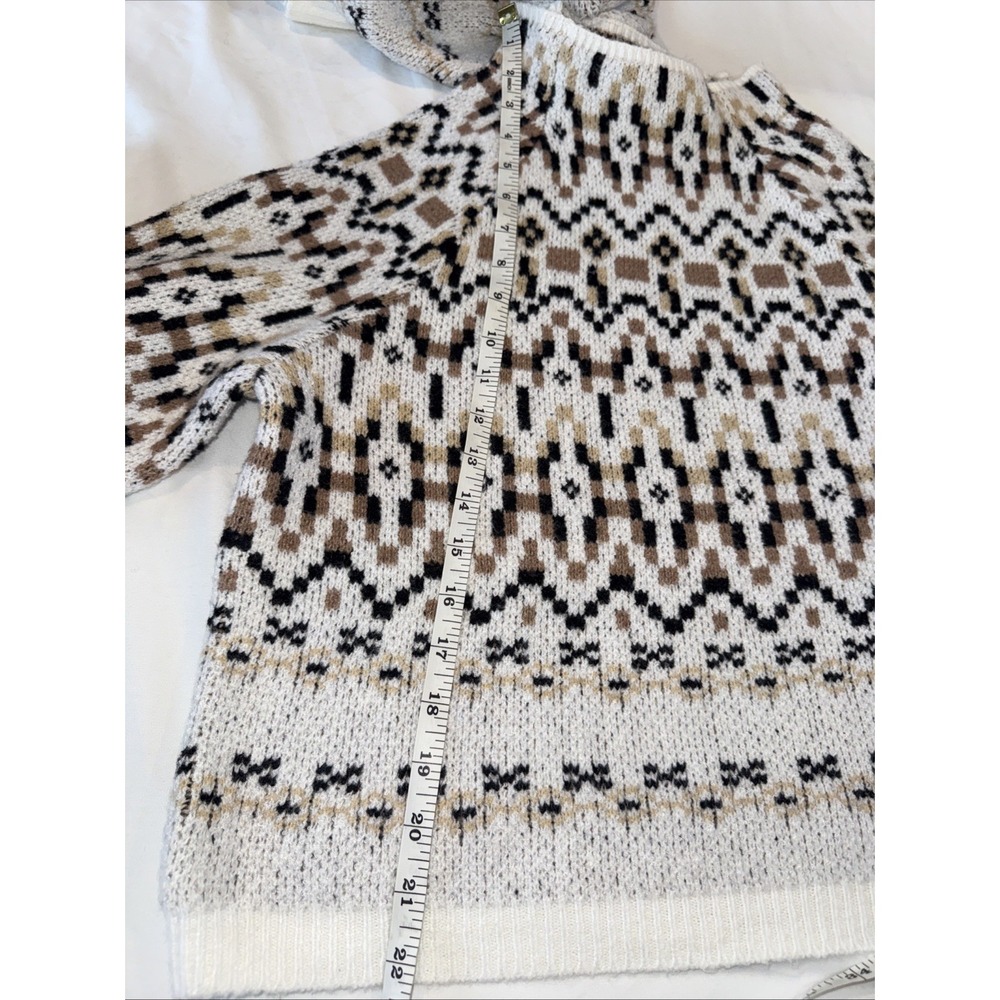 Steve Madden Madden Girl Pullover Sweater And Hat Set Brown/Beige Large - Picture 4 of 11
